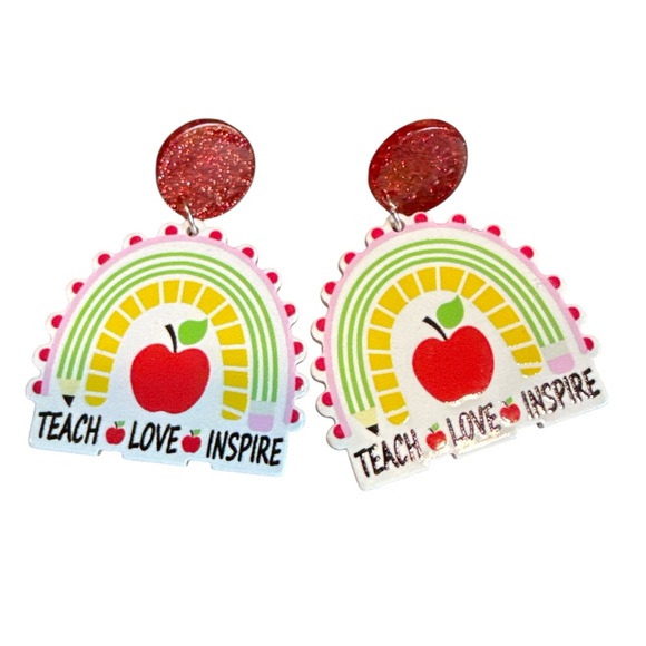 Jewelry - 3/$20 Colorful Rainbow Teacher Earrings